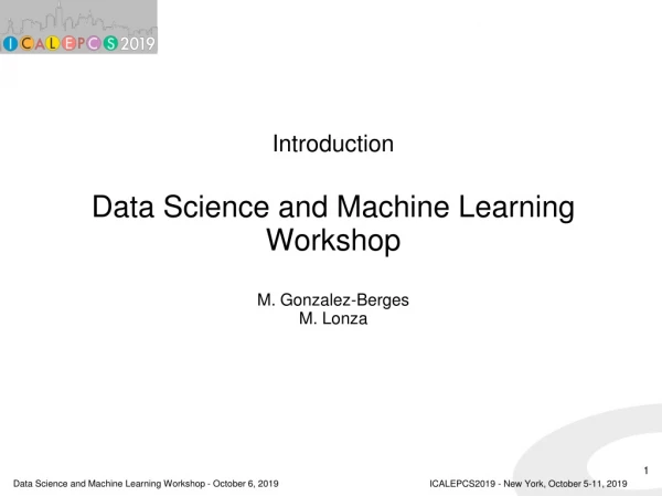 Introduction Data Science and Machine Learning Workshop M. Gonzalez-Berges M. Lonza