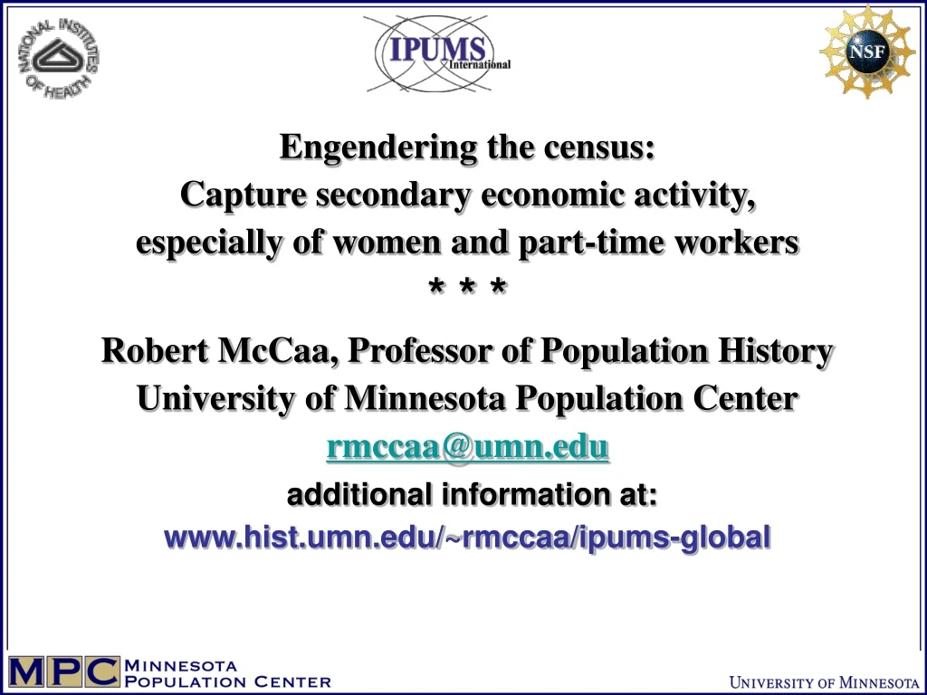 engendering the census capture secondary economic