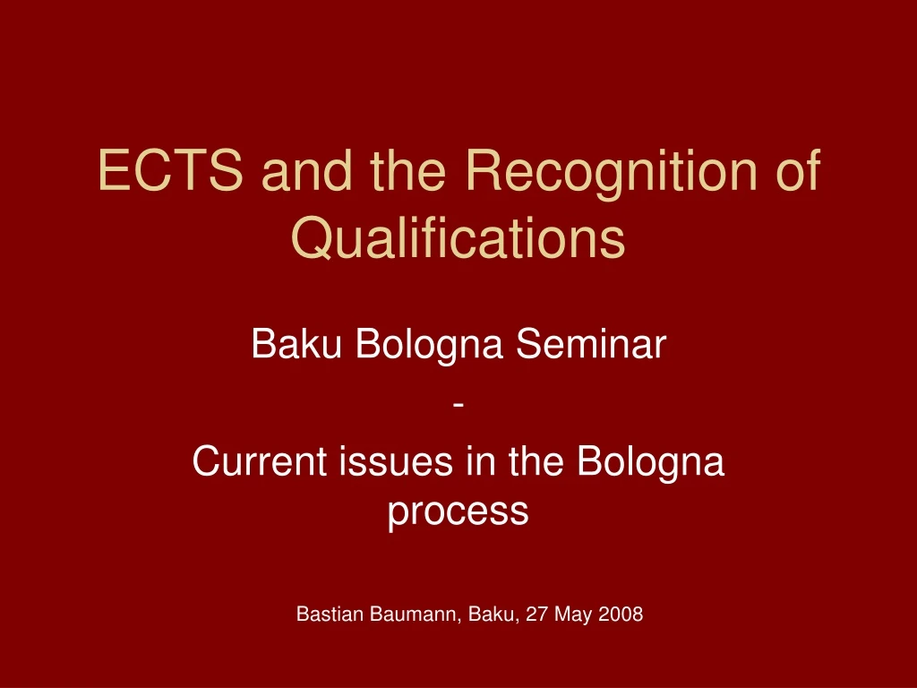 ects and the recognition of qualifications