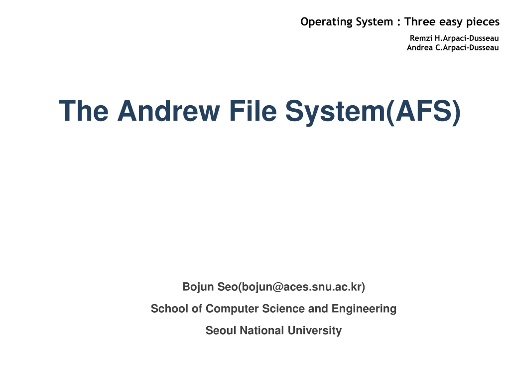 the andrew file system afs