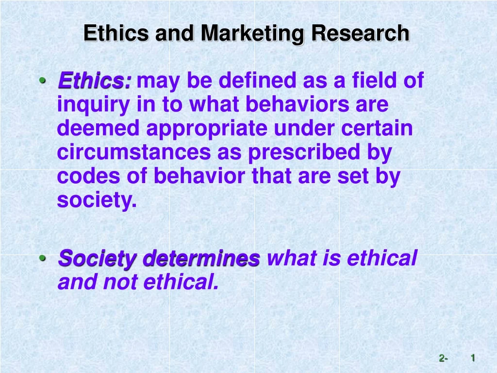 ethics and marketing research