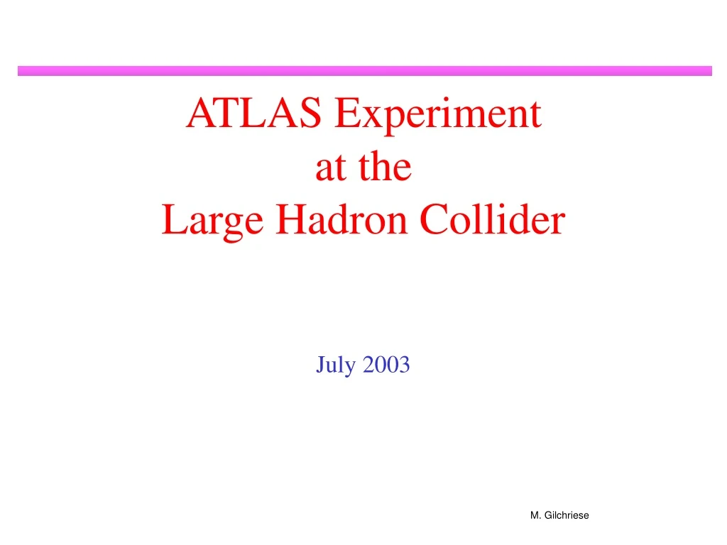 atlas experiment at the large hadron collider