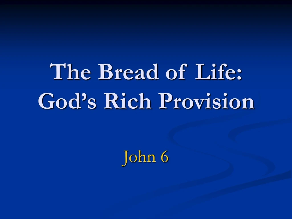 the bread of life god s rich provision