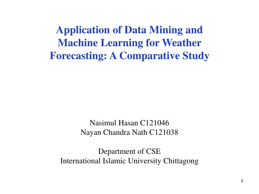 application of data mining and machine learning