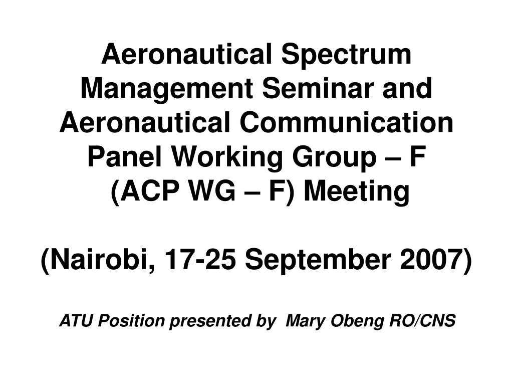 aeronautical spectrum management seminar