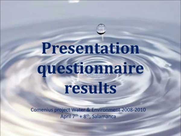 Presentation questionnaire results