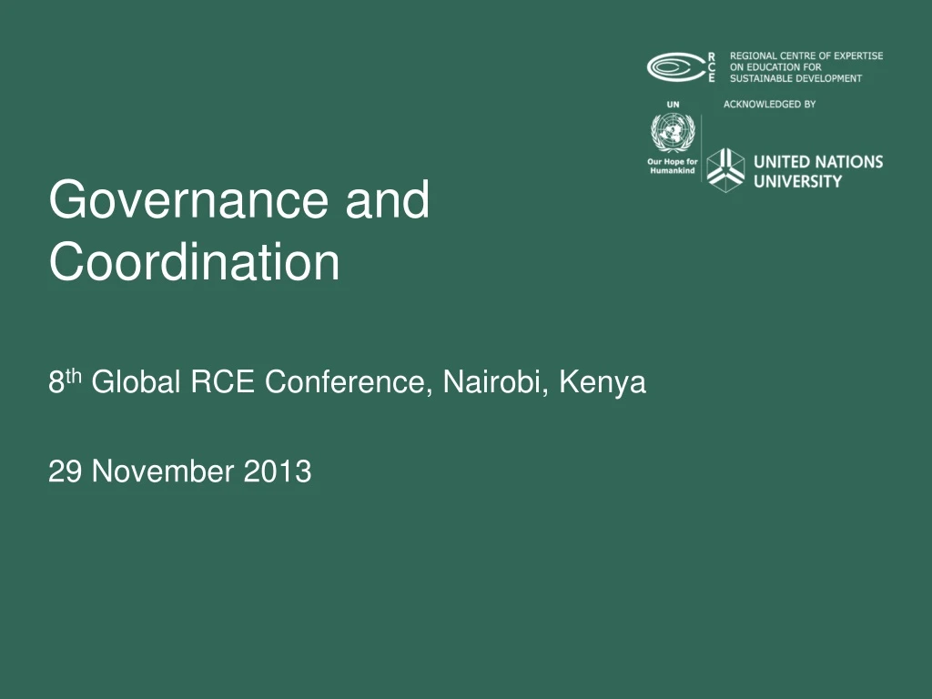 governance and coordination
