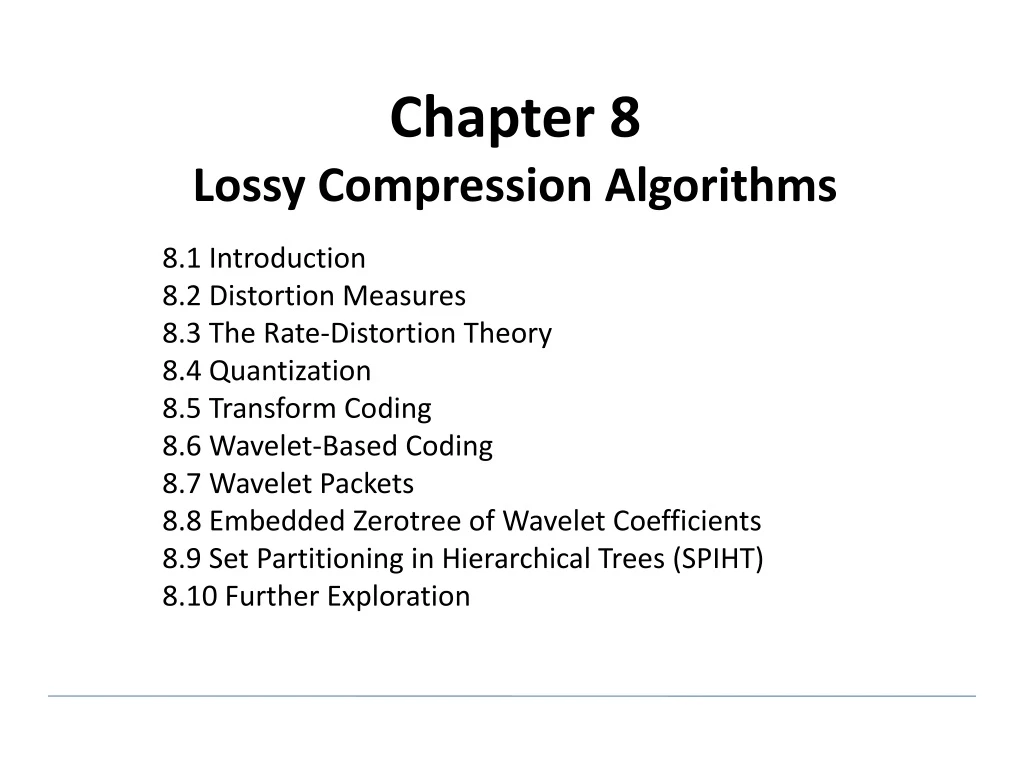 chapter 8 lossy compression algorithms