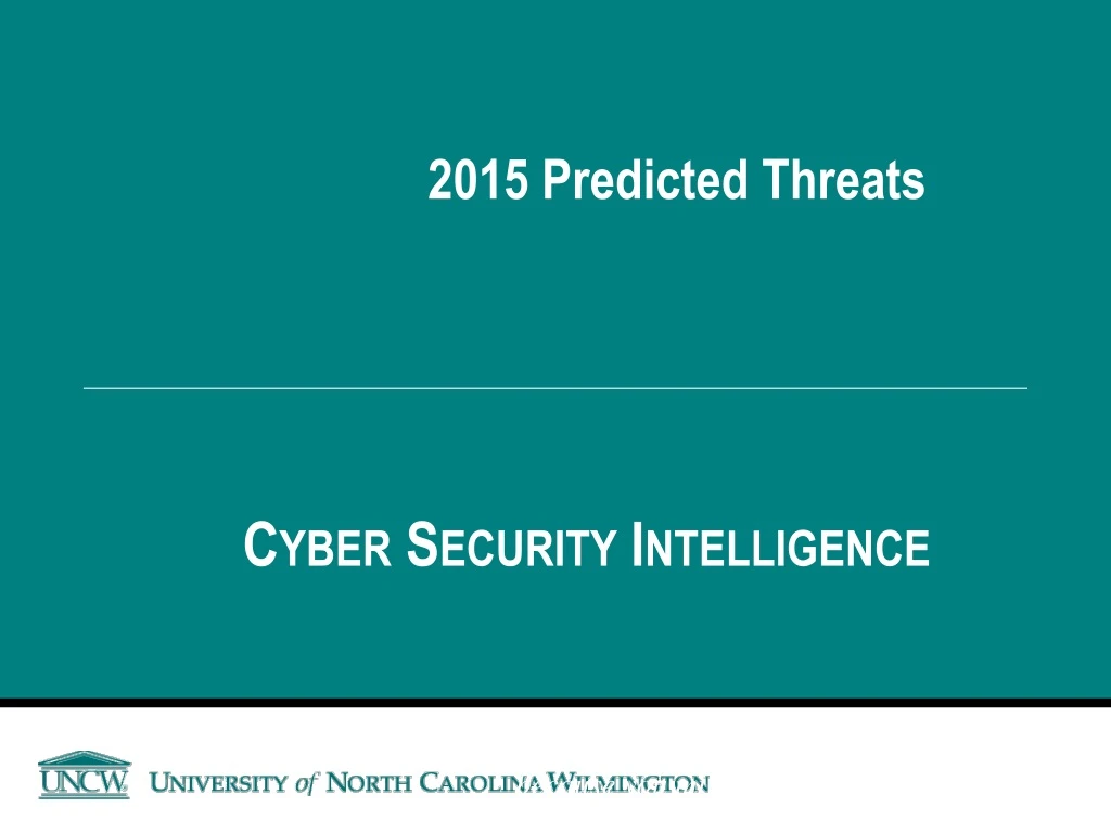 2015 predicted threats