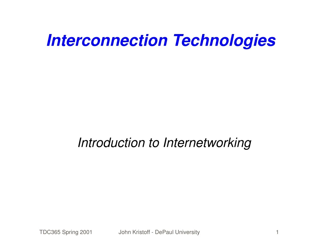 interconnection technologies