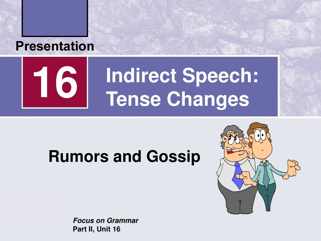 indirect speech tense changes