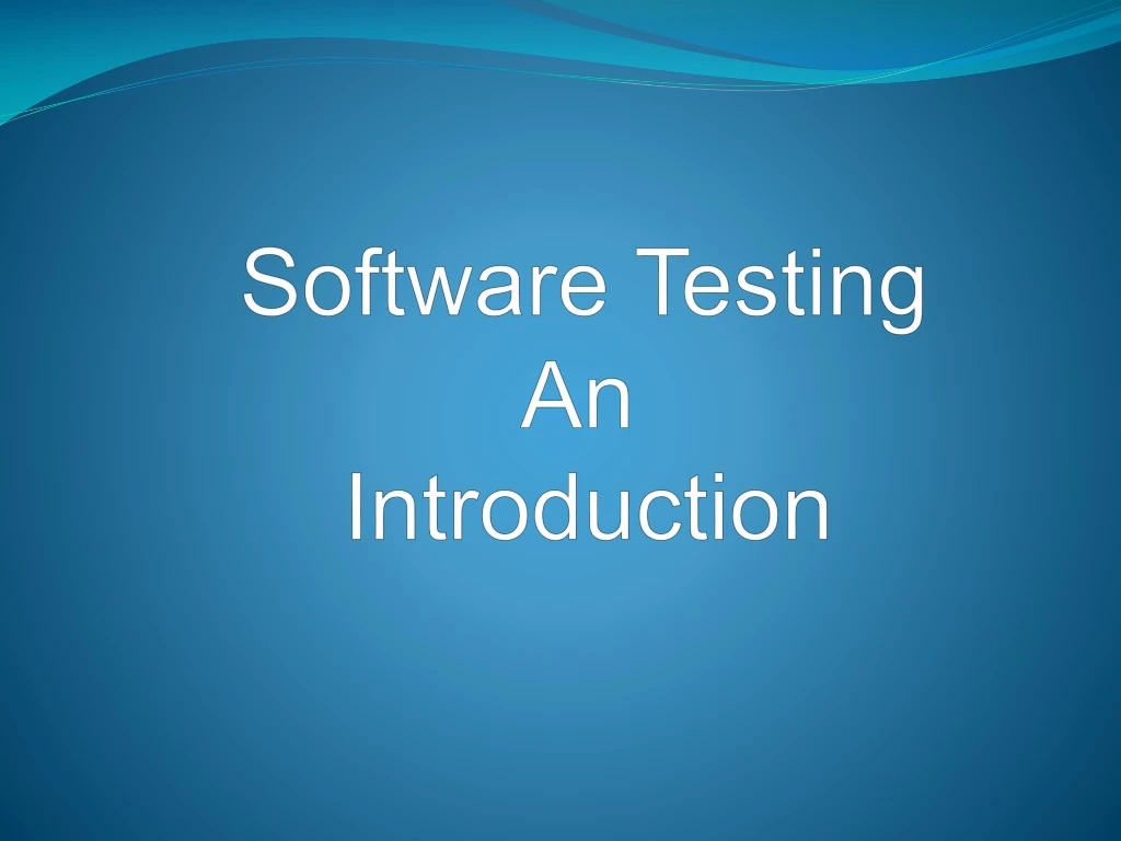 software testing an introduction
