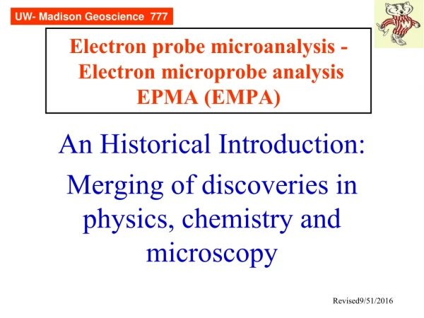 Electron probe microanalysis - Electron microprobe analysis EPMA (EMPA)