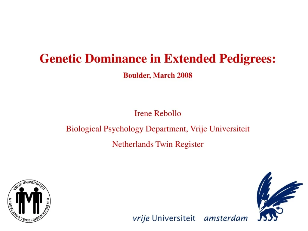 genetic dominance in extended pedigrees boulder