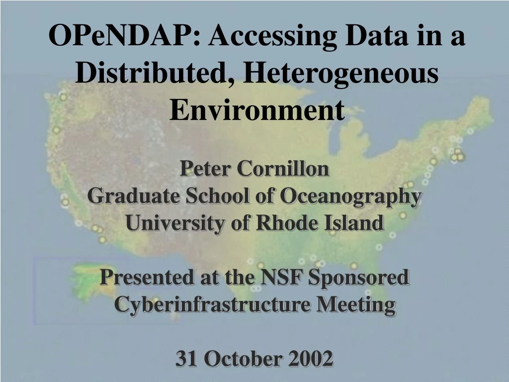 opendap accessing data in a distributed