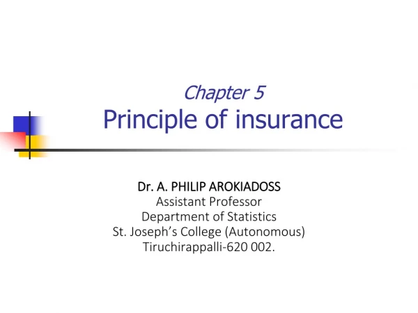 Chapter 5 Principle of insurance