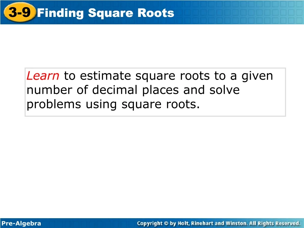 learn to estimate square roots to a given number