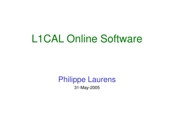 L1CAL Online Software