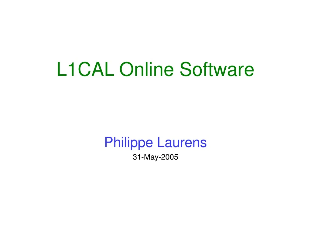 l1cal online software