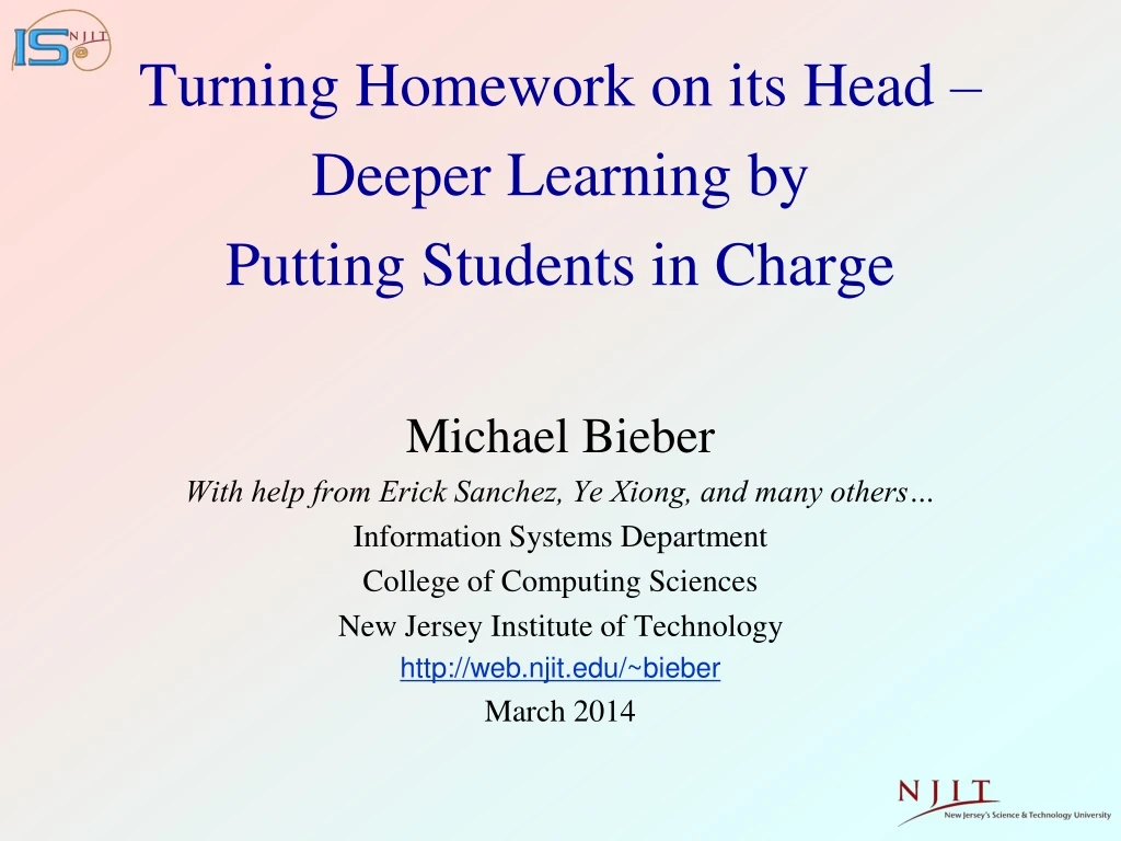 turning homework on its head deeper learning by putting students in charge