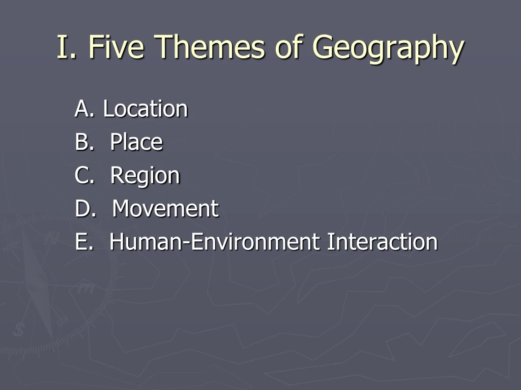 i five themes of geography