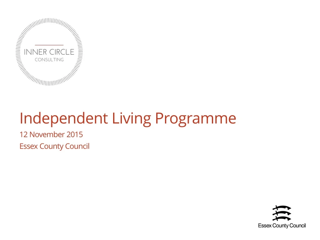 independent living programme 12 november 2015