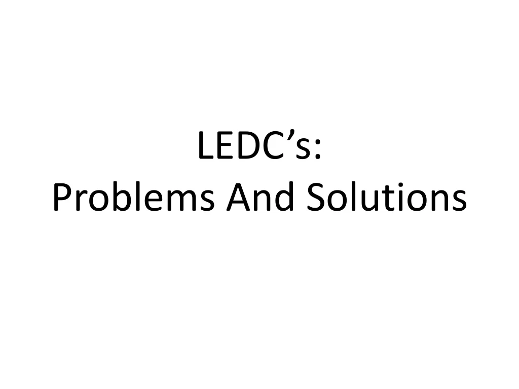 ledc s problems and solutions