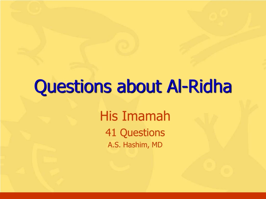 questions about al ridha