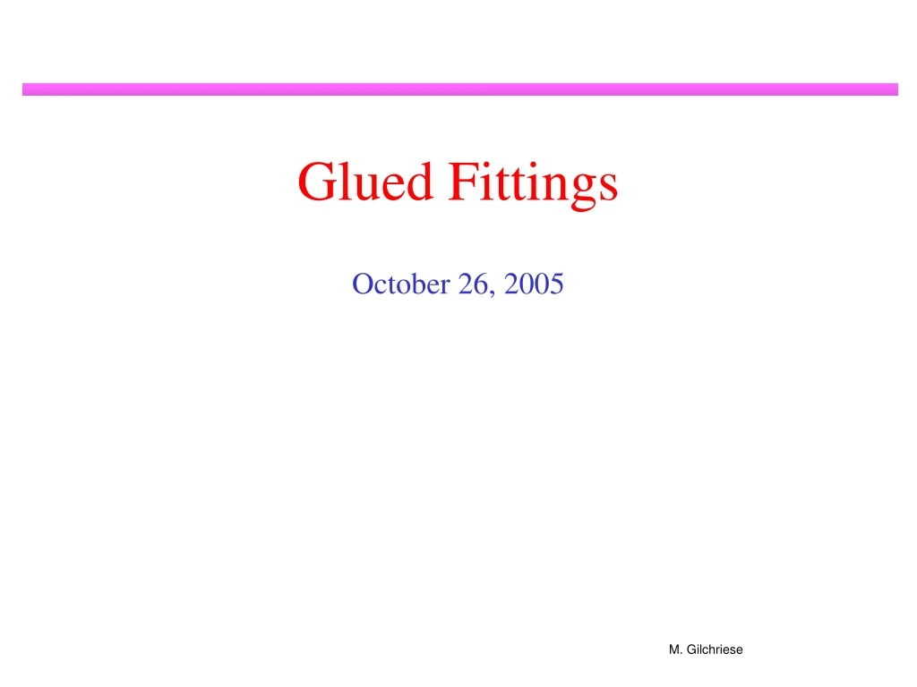 glued fittings