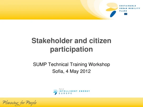 Stakeholder and citizen participation