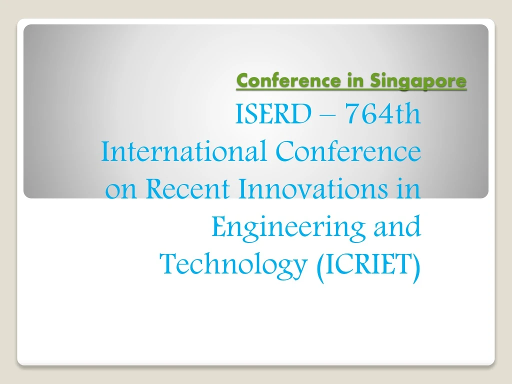 conference in singapore