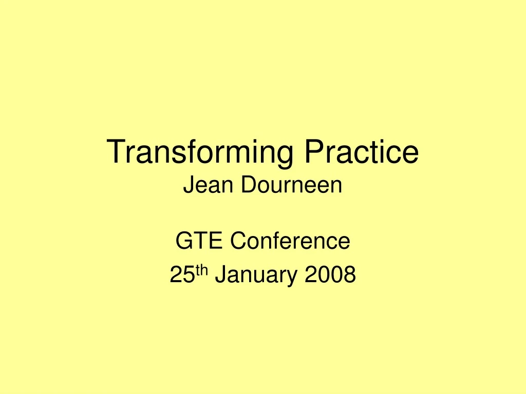 transforming practice jean dourneen