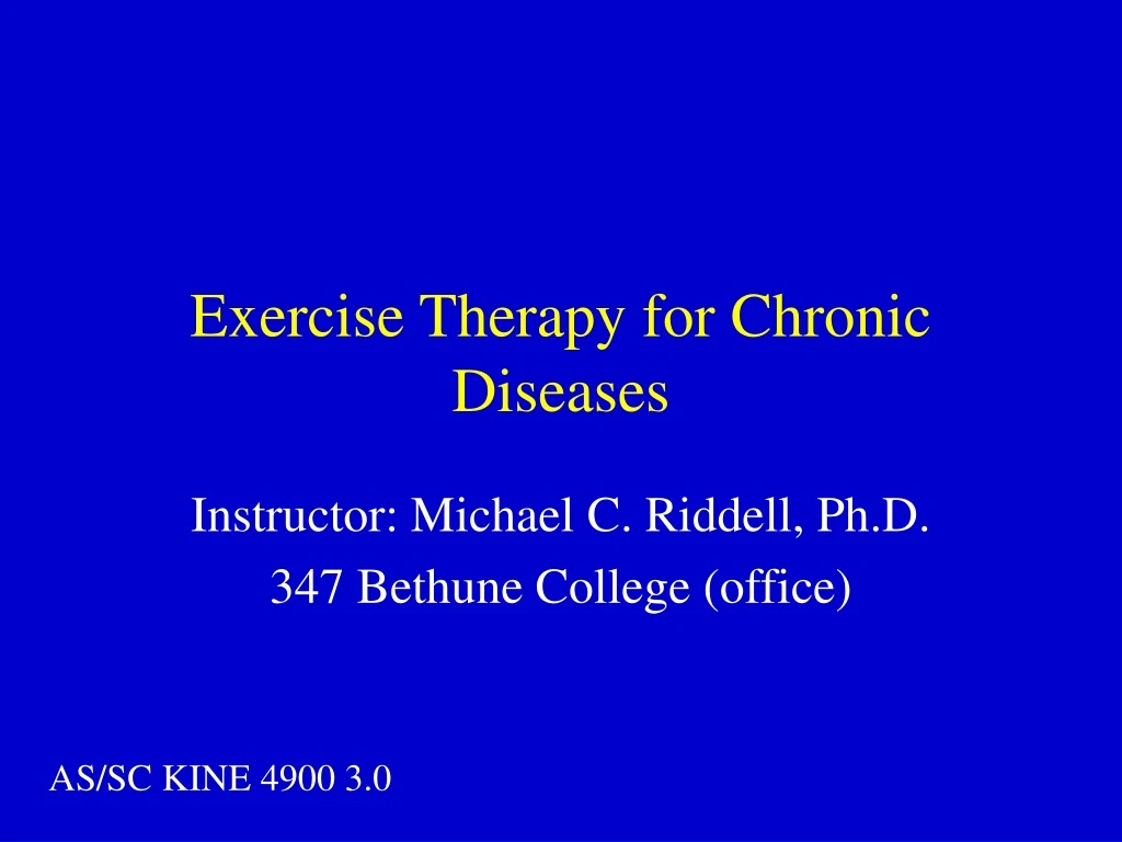 exercise therapy for chronic diseases