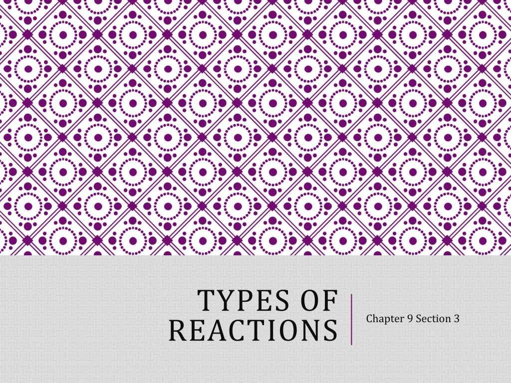 types of reactions