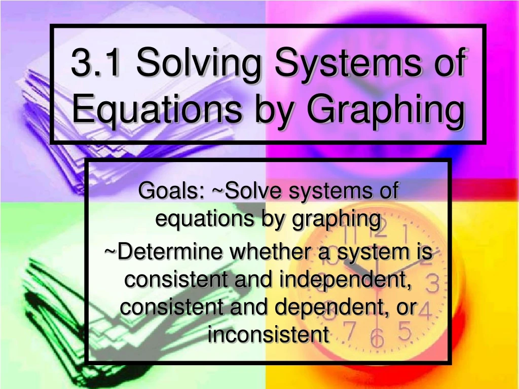 3 1 solving systems of equations by graphing