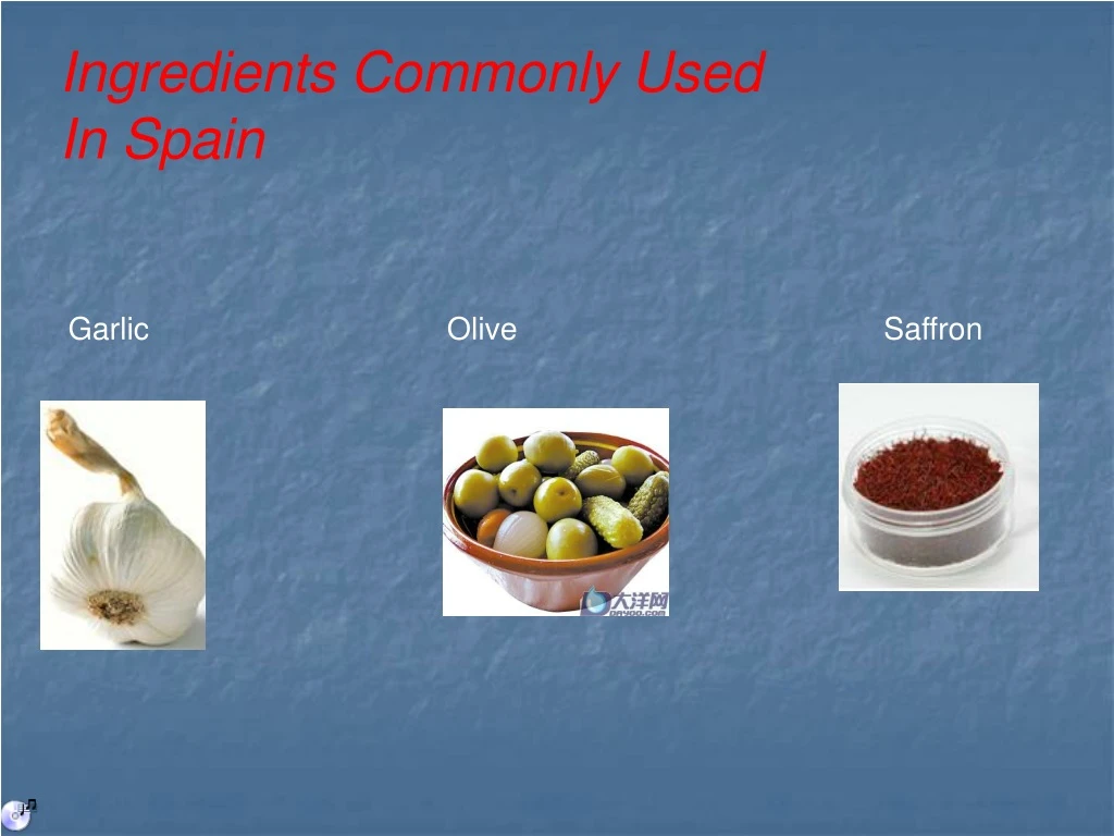 ingredients commonly used in spain