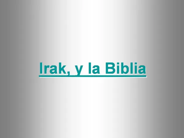 Irak, y la Biblia