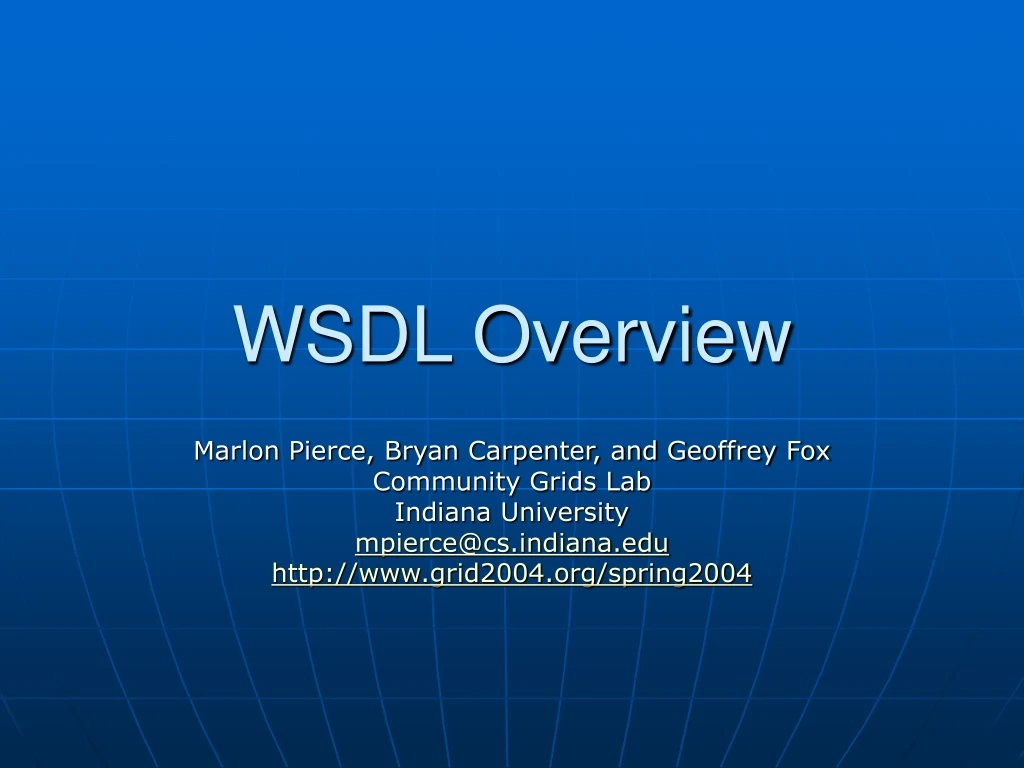 wsdl overview