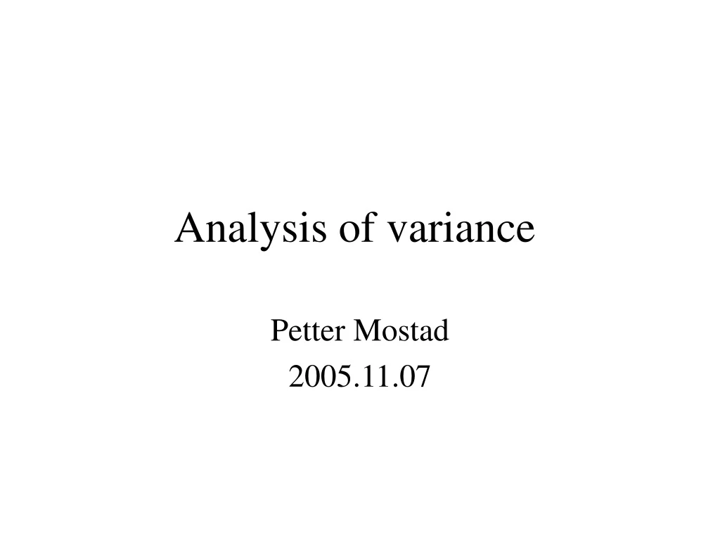 analysis of variance