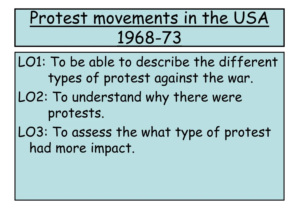 protest movements in the usa 1968 73