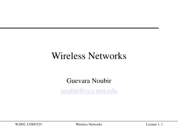 Wireless Networks