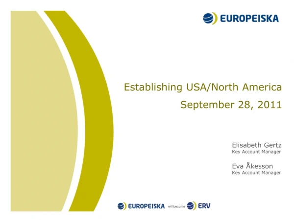 Establishing USA/North America September 28, 2011