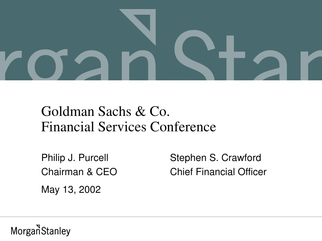goldman sachs co financial services conference