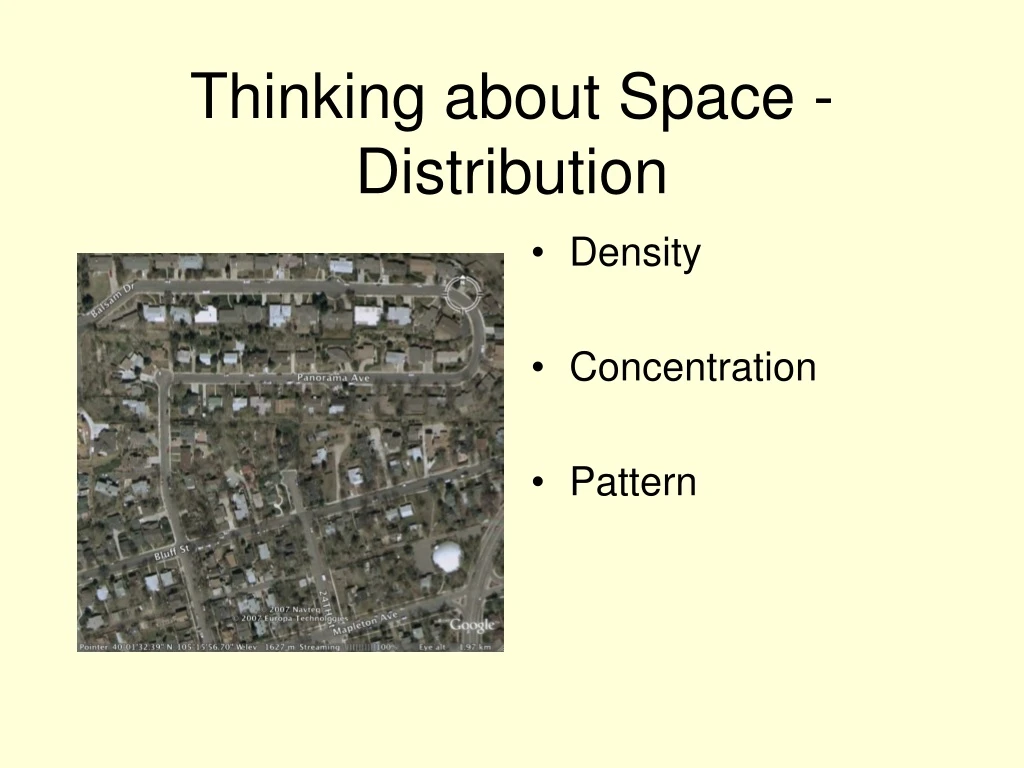 thinking about space distribution