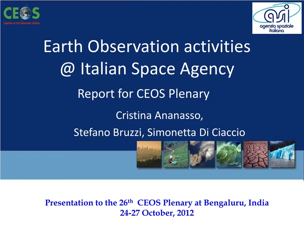 earth observation activities @ italian space agency