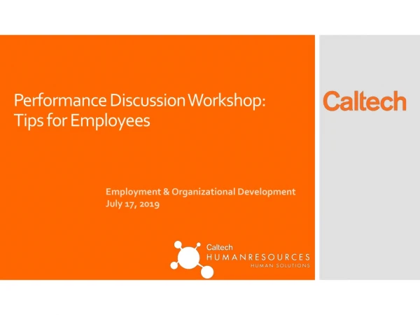 Performance Discussion Workshop: Tips for Employees