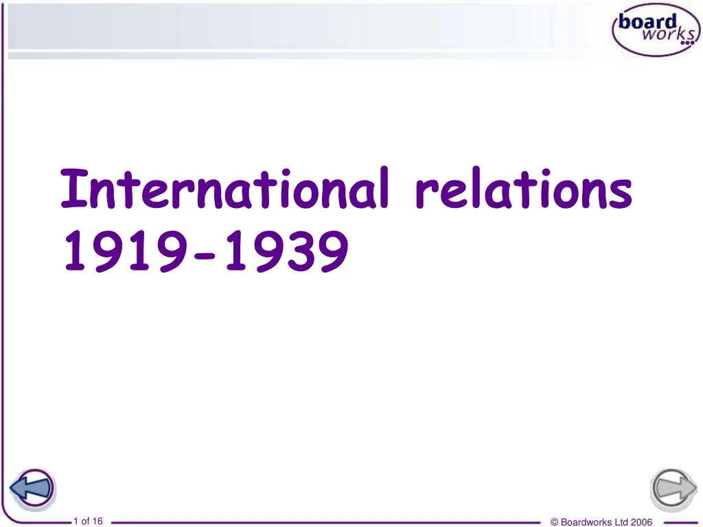 international relations 1919 1939