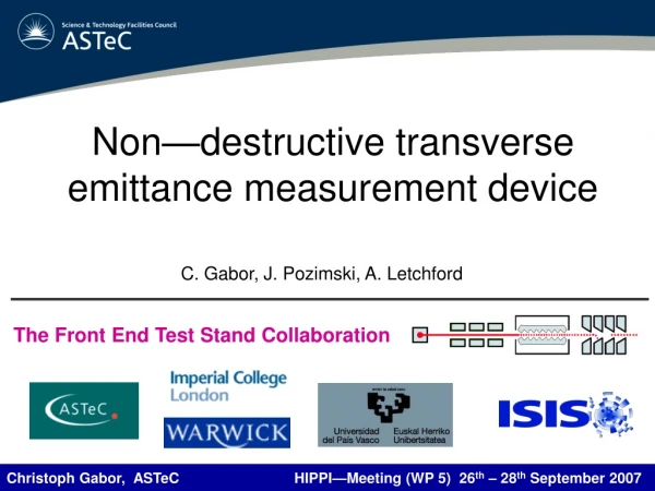 Non—destructive transverse emittance measurement device