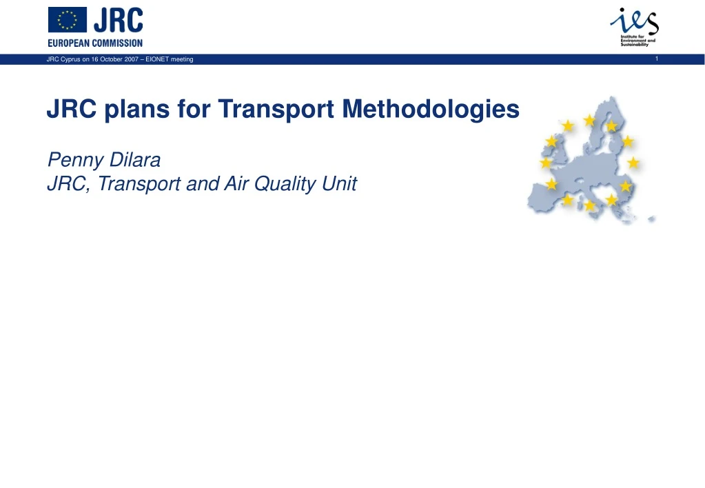 jrc plans for transport methodologies penny