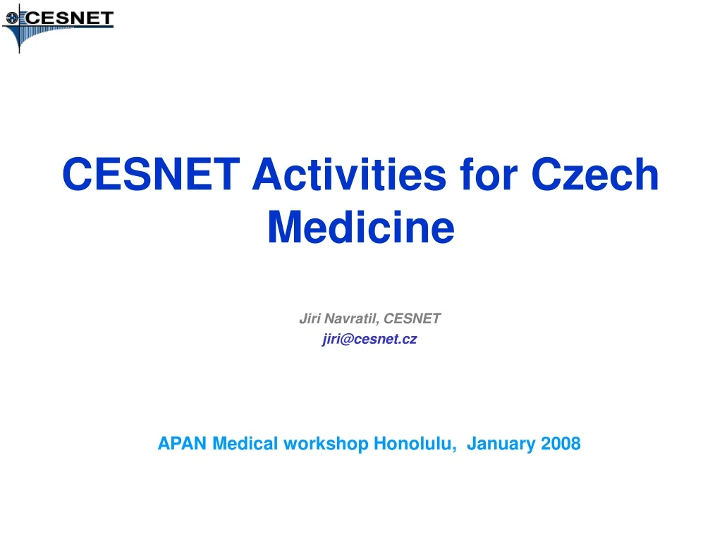 cesnet activities for czech medicine